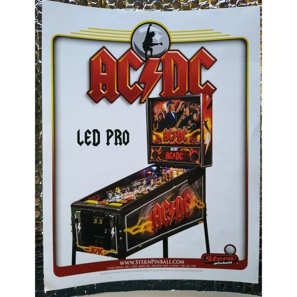 AC/DC Pinball FLYER LED Pro Edition 2013 Original Hard Rock Music Vintage Promo - Picture 2 of 6